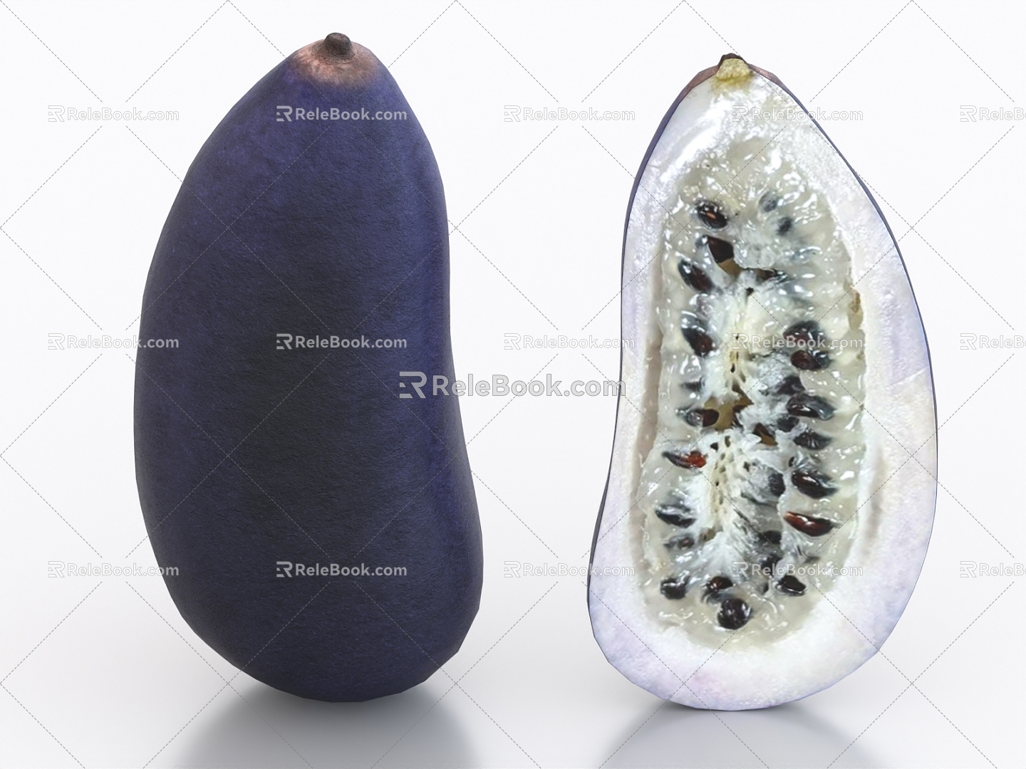 Purple fruit August melon fruit 3d model