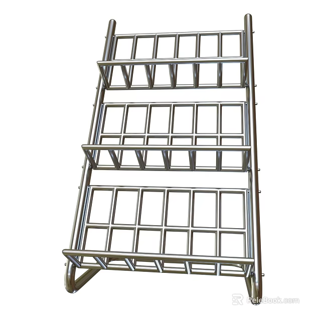 Sturdy Metal Ladder With Multi Level Racks And Industrial Design Structure 3d model