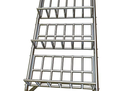 Sturdy Metal Ladder With Multi Level Racks And Industrial Design Structure 3d model