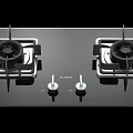 FOTILE Double Burner Gas Stove With Black Surface And Control Knobs For Modern Kitchen