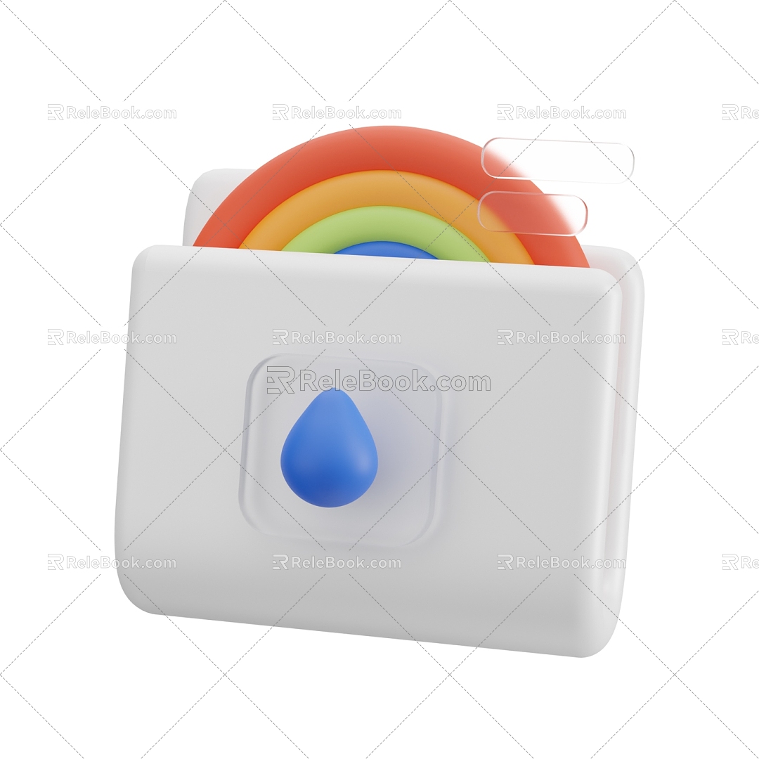 folder rainbow folder cartoon folder 3d model