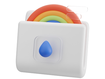 folder rainbow folder cartoon folder 3d model