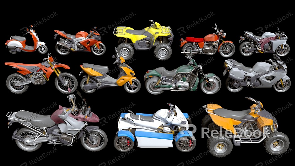 Motorcycle Retro Motorcycle Quad Bike Snowmobile Motorcycle Collection model