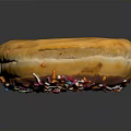 Yummy Chocolate Frosted Donut Topped With Colorful Sprinkles on Dark Background