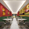 Grilled Beef Burger Restaurant Featuring Red Signboard And Exterior Design