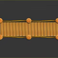 Yellow Wooden Footbridge Design With Wooden Posts Planks And Ropes
