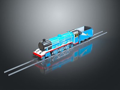 modern train vintage train steam train carriage locomotive head 3d model