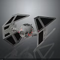 Highly Detailed TIE Fighter Scale Model With Triangular Wings And Collectible Features