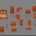 Orange Modern Entryway Cabinet and Side Cabinet Home Furniture Set