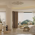 Elegant Bedroom Interior Design With Upholstered Headboard Paneled Walls Nightstands Area Rug And Ceiling Lighting