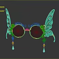 Exquisite Butterfly Shaped Jewelry With Gold Frame Flower Decorations Colorful Gemstones And Pearl Pendants