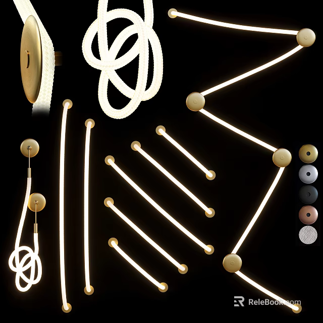 Modern Wall Lights With Linear Design And Spherical Gold Accents For Home Decor 3d model 