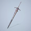 Ornate Metal Sword With Decorative Hilt Detailed Blade On Light Background