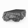 Modern Black Coffee Table With Intricate Mesh Design And Irregular Edges 3d model