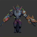 Fantasy Mythical Wolf Game and Movie Character With Ornate Headdress Colorful Armor and 3D Design