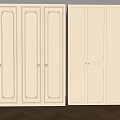 Classic White Wardrobe Doors With Panel Design And Elegant Metal Handles