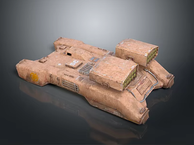 Sand Colored Armored Vehicle Featuring Multiple Modules And Textured Surface 3d model