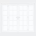 Modern White Doors and Windows in Various Styles with Color Frame Options