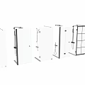 Shower Sauna Interior Design With Glass Partition And Metal Frame Shower Head