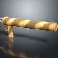 Cylindrical Military Weapon With Stripe Pattern And Metal Support Structure 3d model