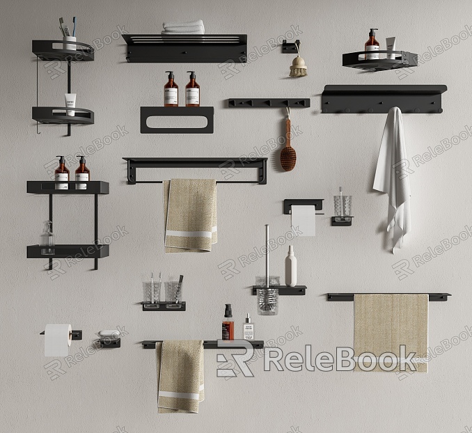 Modern Bathroom Small Towel Rack Storage Rack Clothes Hook Bath Supplies model