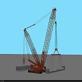 Orange Functional Vehicle Industrial Crane with Twin Booms for Construction Lifting Work