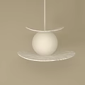 Modern White Pendant Light with Spherical Globe and Layered Trays Design