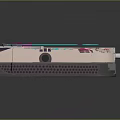 Retro Techno Color Game Boy Electronic Console With Silver Body Blue Screen Pink Buttons