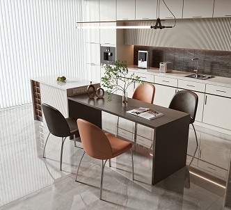 Modern Dining Table Chair Combination Dining Table Chair 3d model