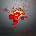 Vibrant Red Roses Bouquet With Fresh Lush Petals And Scattered Red Petals