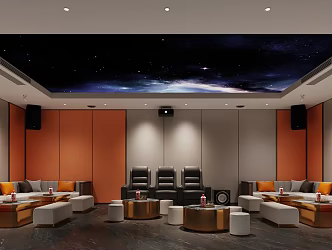 Light Luxury KTV Video Room 3d model