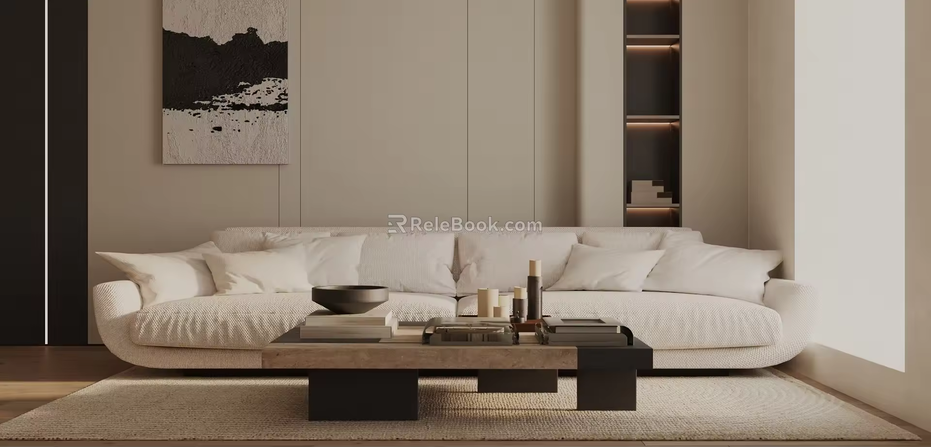 Three-seat sofa 3d model
