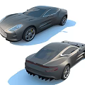 Sleek Gray Sports Car With Two Door Design Streamlined Body And Alloy Wheels