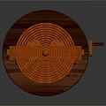 Wooden Mechanical Equipment with Circular Top Spiral Components and Handle