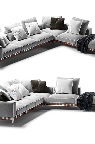 Corner Sofa Corner Sofa Leisure Sofa Pillow 3d model