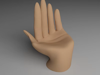 Unique Hand Shaped Single Chair In Beige Color With Gray Background 3d model