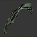 Stylish Green And Gray Checkered Scarf Draped Over Mannequin Shoulder On Dark Background