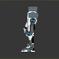 Futuristic Robotic Leg Equipment With White Gray Body And Blue Lights