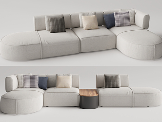 Modern corner sofa Cassina multiplayer sofa 3d model