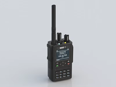 Modern Wireless Doorbell Intercom Device Featuring Antenna Screen And Keypad Buttons 3d model