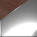 Modern Office Desk And Chair Set With Wooden Tabletop Metal Frame And Laptop