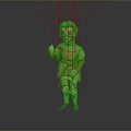 Robot puppet man string puppet machine puppet puppet woman hanging string puppet figure game character 3d model