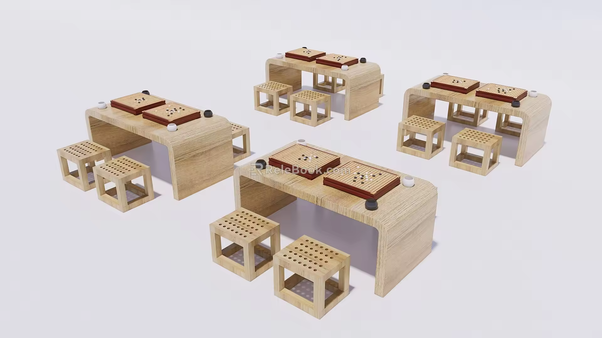 New Chinese Go Table Go Table Go Chess Board 3d model