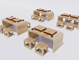 New Chinese Go Table Go Table Go Chess Board 3d model