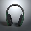Green And Gray Over Ear Headphones With Comfortable Ear Cushions And Modern Design