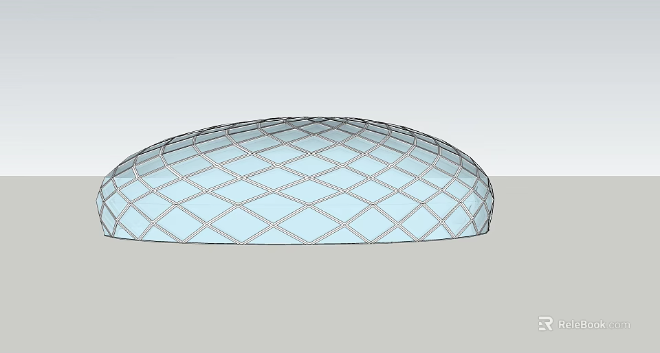 Light Blue Hemispherical Garden Ornament With Intricate Lattice Pattern Design 3d model