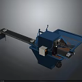 Blue Industrial Machinery With Conveyor Belt Metal Frame Motor And Wheels For Handling