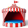 Carnival Stage Cartoon Style Circus Theme Performance Stage 3d model