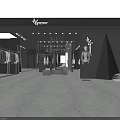 Modern Clothing Store Interior With Clothing Racks Mannequins And Decorative Lighting