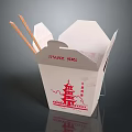 Shanghai Themed Tableware Set With Takeout Box Chopsticks And Red Pagoda Design